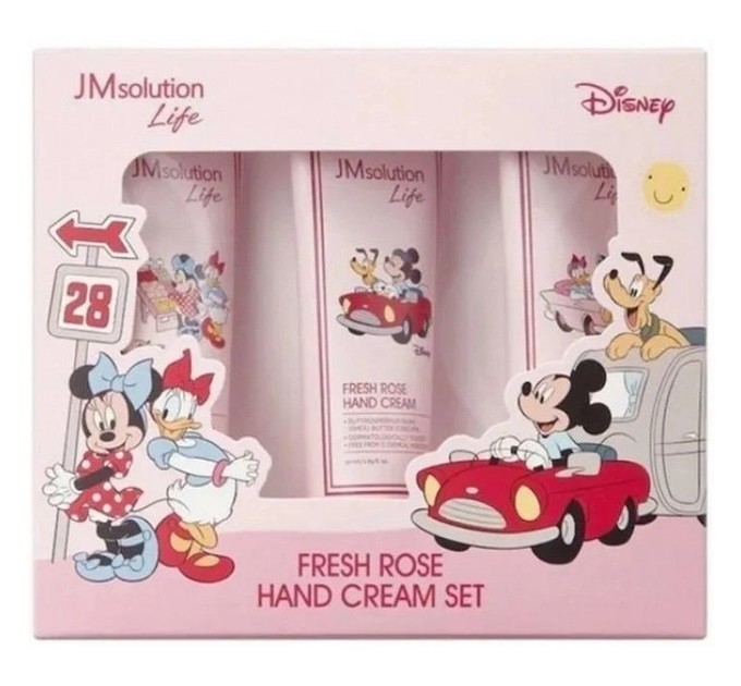 Набор кремов для рук с ароматом розы JMsolution Life Disney Fresh Rose Hand Cream Set 3х50 мл