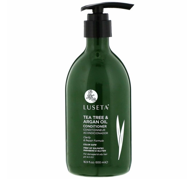 Эффективный кондиционер для жирных волос Luseta Tea Tree & Argan Oil 500ml (LU00013)