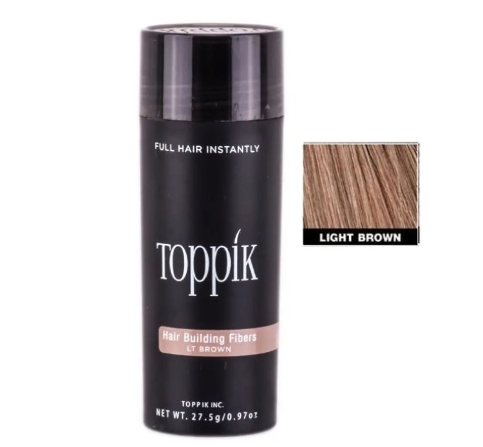 Загуститель для волос пудра Toppik Hair Building Fibers темно-русий light brown 27.5 г (lb-04) - ідеальне рішення для вашої проблеми з волоссям!