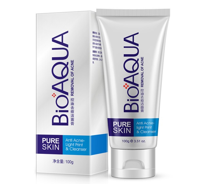 Эффективное средство против акне: Пенка Bioaqua Pure Skin Anti-Acne для проблемной кожи 100 г