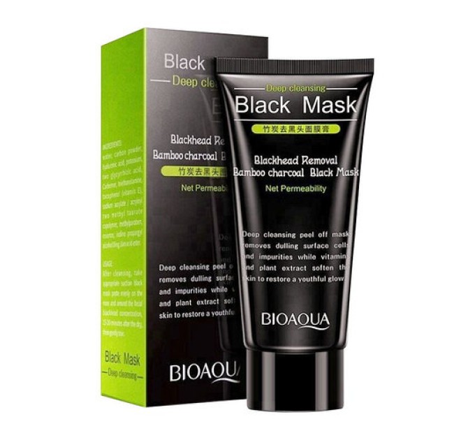 Очищающая маска с активированным углем BIOAQUA Black Mask для удаления черных точек