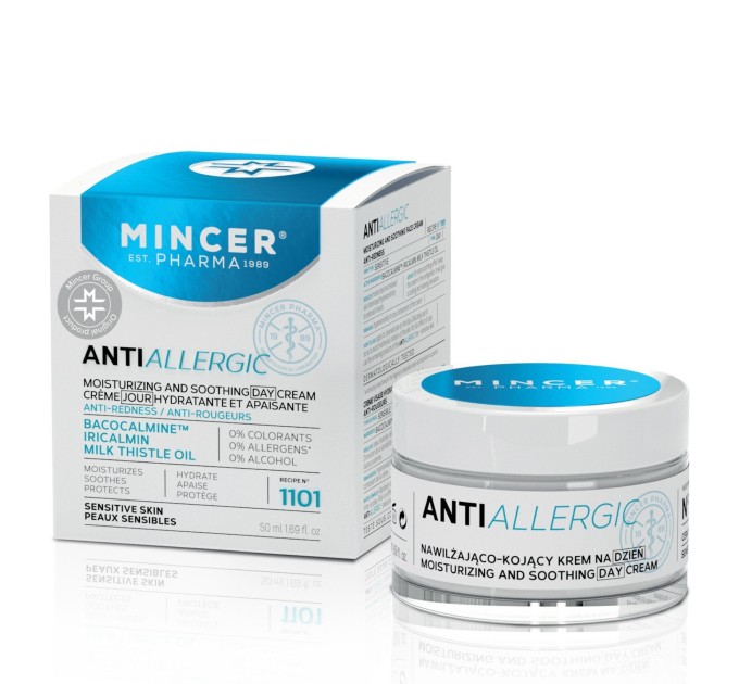 Увлажняющий и успокаивающий дневной крем для лица Mincer Pharma Anti Allergic 1101: забота о чувствительной коже