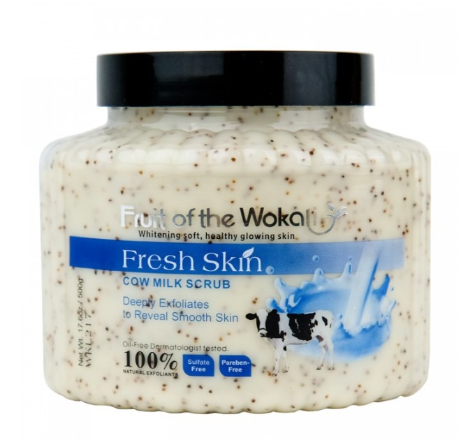 Освежающий скраб для тела Wokali Fresh Skin Scrub Cow Milk WKL217 500 г