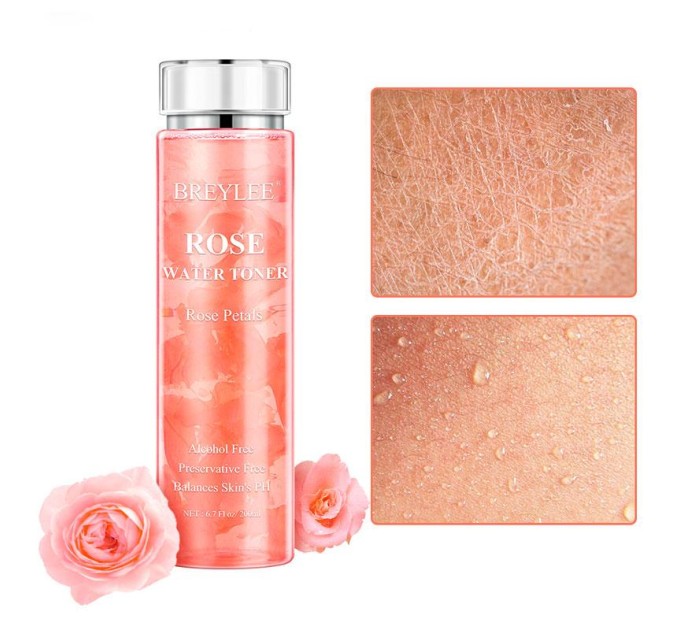 Тоник с розовой водой для успокоения кожи: BREYLEE Rose Water Toner 200 мл