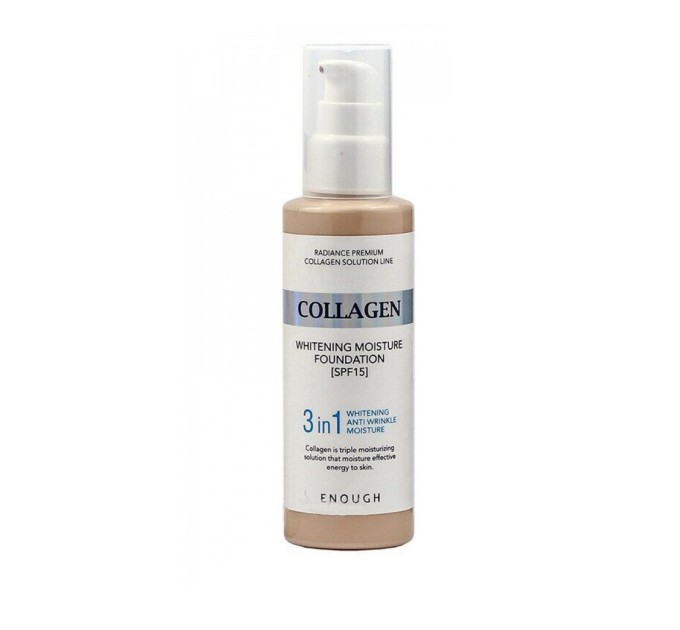 Тональний крем для обличчя Enough Collagen Whitening Moisture Foundation SPF15 23 100 мл (8809605870856) - Інтенсивне зволоження та відбілювання від agon-v.com.ua