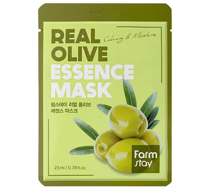 Увлажняющая тканевая маска с экстрактом оливы FarmStay Real Olive Essence Mask: моментальное питание и увлажнение для вашей кожи