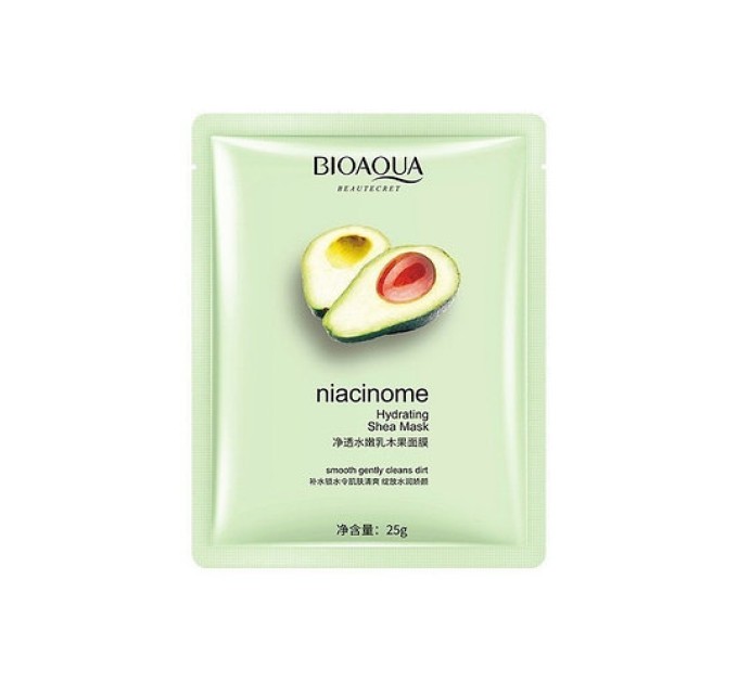 Освежающая тканевая маска с авокадо: BIOAQUA Hydrating Facial Mask 30 мл