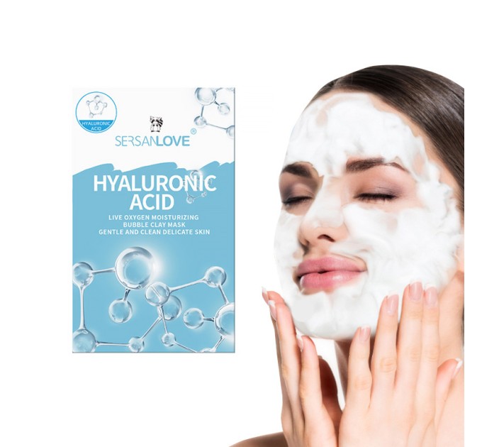 Маска для лица Sersanlove Hyaluronic Acid Live Oxygen Moisturizing Bubble Clay 100 г