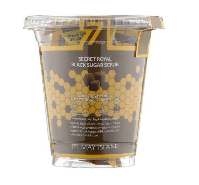 Освежите свою кожу с набором сахарных скрабов 7 Days Secret Royal Black Sugar Scrub May Island 3х12