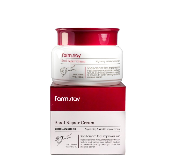 Крем для лица увлажняющий с муцином улитки FarmStay Snail Repair Cream 100 г (FS 4241)