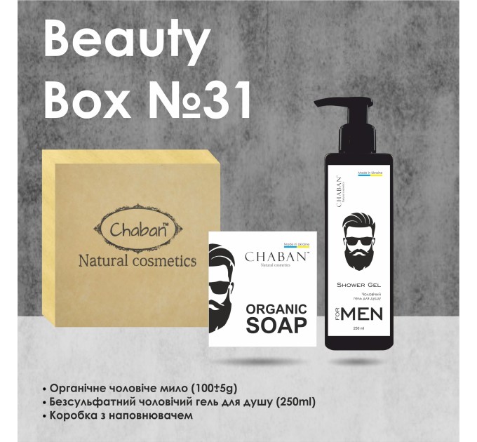 Идеальный подарок для мужчин: Подарочный набор Chaban Natural Cosmetics Beauty Box Chaban For Men №31