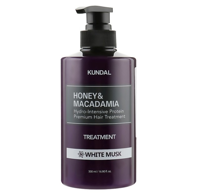 Уникальный кондиционер с медом и маслом макадамии для волос Honey & Macadamia Protein Hair Treatment White Musk Kundal 500 мл