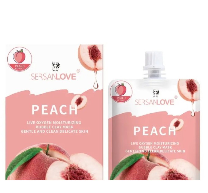 Кислородная маска с персиком для очищения кожи - Sersanlove Peach Bubble Mask (100 г)