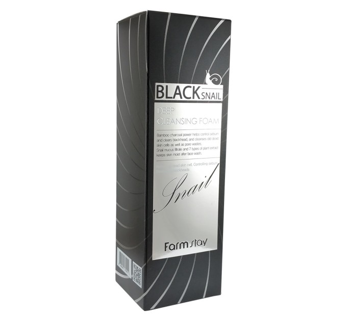 Освежите и очистите кожу с помощью FarmStay Black Snail Deep Cleansing Foam с муцином черной улитки