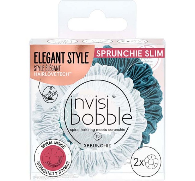 Революционные резинки-браслеты для волос invisibobble SPRUNCHIE SLIM Cool as Ice - 2 шт.