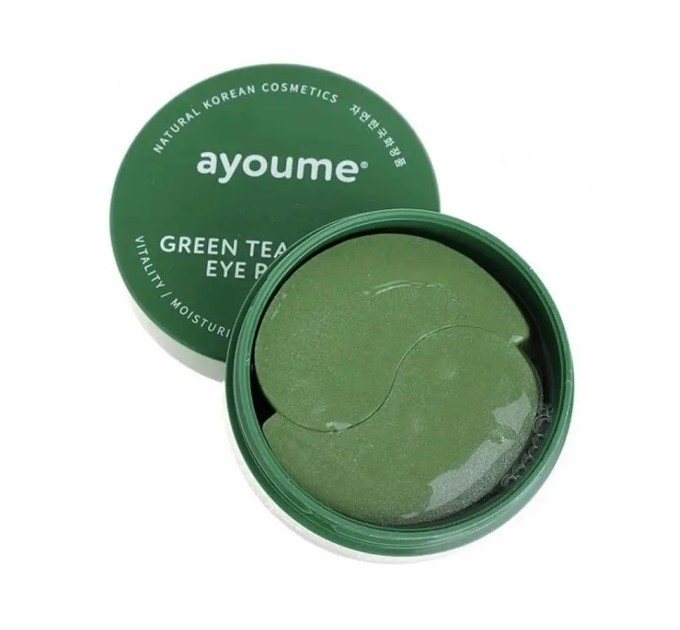 Освежающие гидрогелевые патчи Green Tea + Aloe Eye Patch Ayoume - борьба с отеками вокруг глаз!