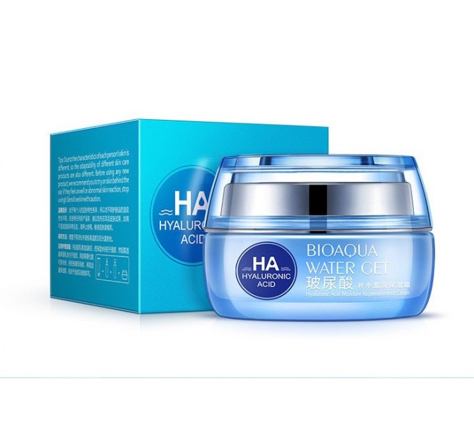 Увлажняющий крем Bioaqua HA Hyaluronic Acid Water Get с гиалуроновой кислотой для лица на сайте agon-v.com.ua