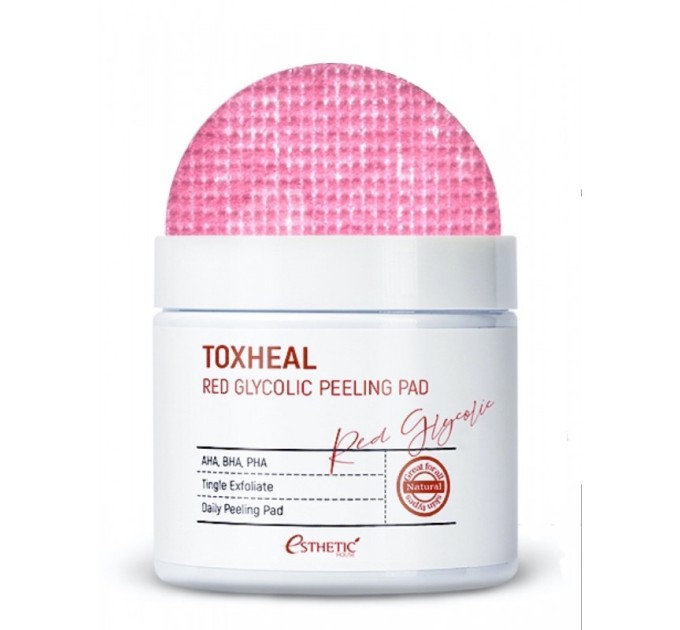 Очищающие пилинг-диски Red Glycolic Peeling Pad Esthetic House 100 шт: интенсивное лицо, безупречная кожа