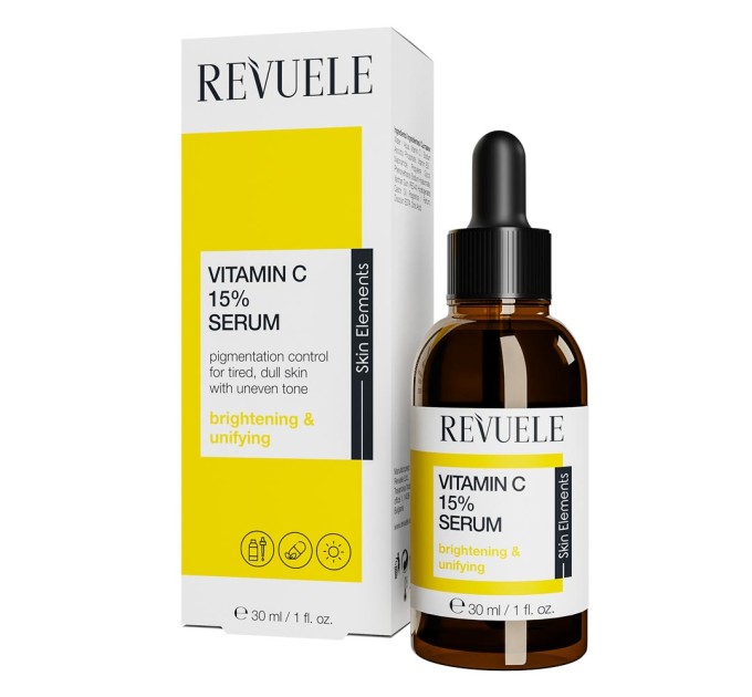 Озарение кожи с сывороткой Revuele VITAMIN C 15% 30 мл