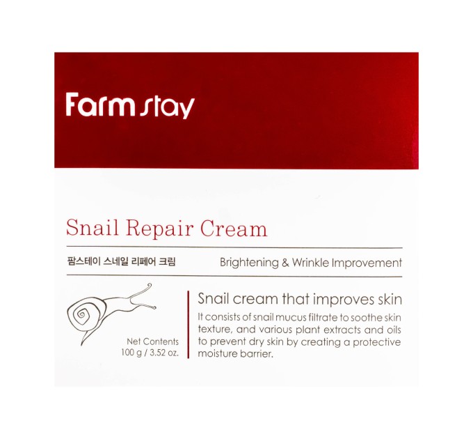 Крем для лица увлажняющий с муцином улитки FarmStay Snail Repair Cream 100 г (FS 4241)