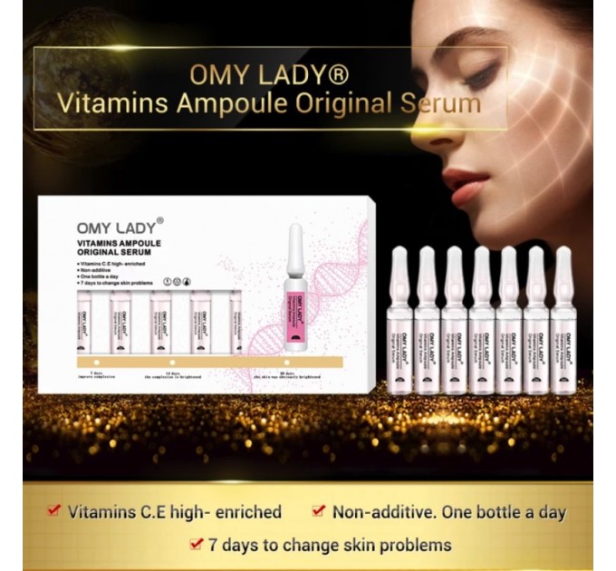 Омолаживающая сыворотка для лица Omy Lady Vitamins Ampoule Original Serum: питательная сила в 7 ампулах