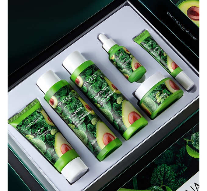 Покращуй свою шкіру з набором Bioaqua Niacinome Avocado Elasticity Moisturizing 6 в 1 з авокадо та ніацинамідом