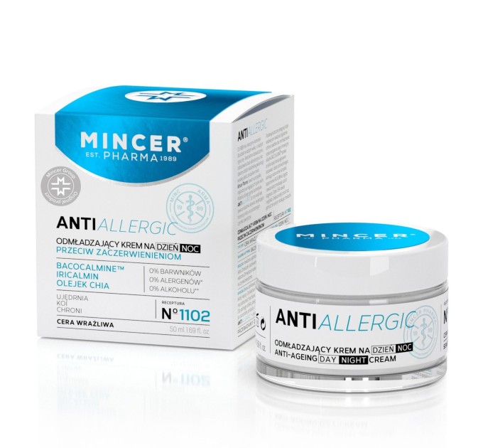 Омолаживающий крем Mincer Pharma Anti Allergic 1102: забота о чувствительной коже день и ночь