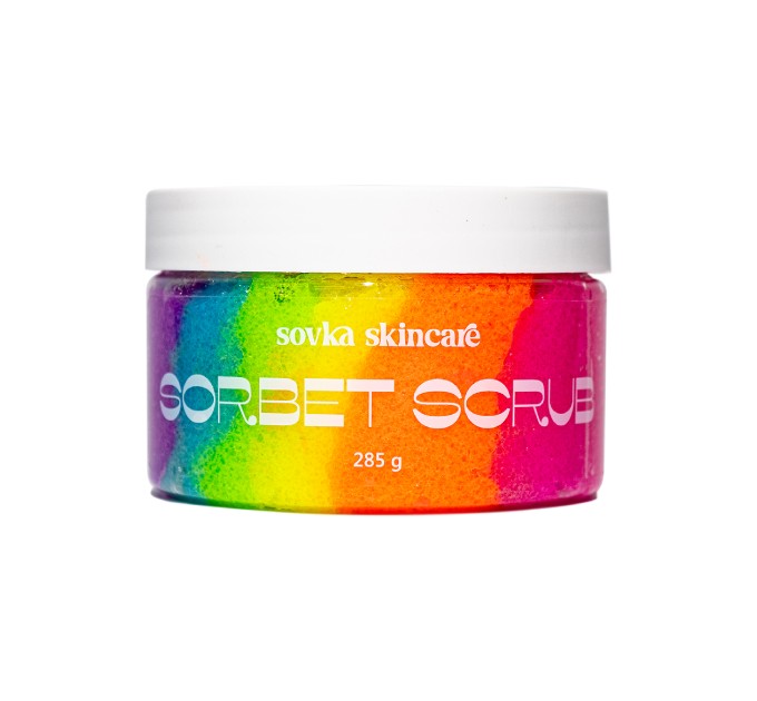 Освежающий фруктовый скраб для тела - Sorbet Scrub Fruit Rainbow Sovka Skincare 285 г