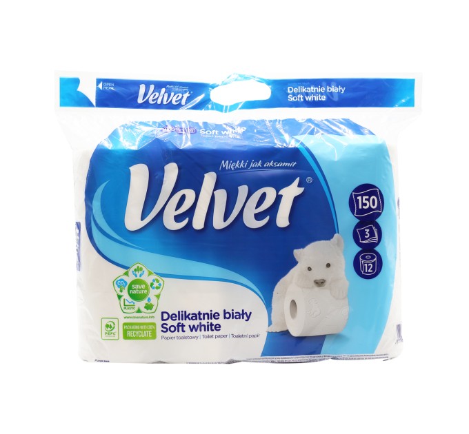 Трехслойная туалетная бумага Velvet Soft White: комфорт и качество на каждом отрыве