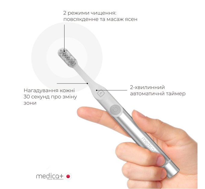 Улучшите свою улыбку с звуковой зубной щеткой Medica+ ProBrush 7.0 Compact (Silver)