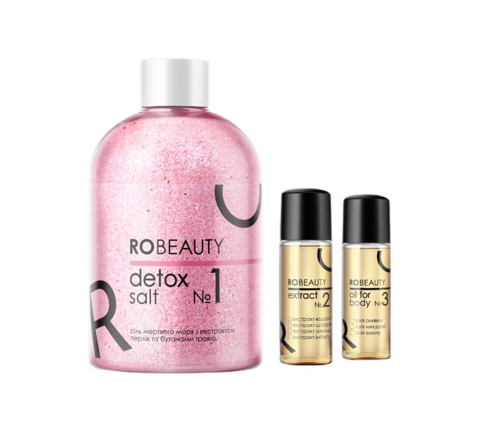 Сияющий комплекс Detox salt RoBeauty: универсальное средство для ванны 3 в 1