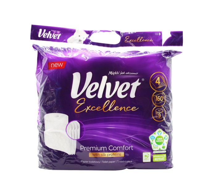 Туалетний папір Velvet Excellence Silk Proteins: м'який комфорт на кожен день!