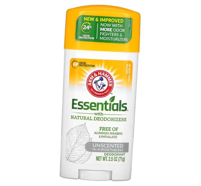 Эффективная защита от пота: Твердый дезодорант Essentials Solid Deodorant Arm & Hammer без запаха