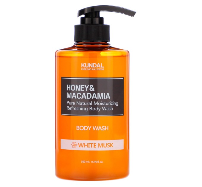 Питательный ароматический гель для душа Honey & Macadamia Body White Musk Kundal: идеальное питание и увлажнение для вашей кожи