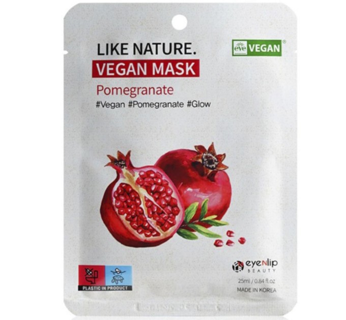 Маска для лица с гранатом Eyenlip Like Nature Vegan Mask Pack Pomegranate 25 мл (8809555253112)