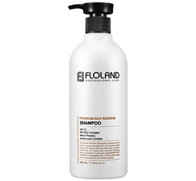 Шампунь с кератином Floland Premium Silk Keratin Shampoo - восстановление волос!