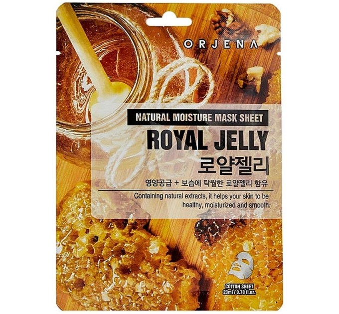 Тканевая маска для лица с пчелиным молочком Orjena Natural Moisture Mask Sheet Royal Jelly 23 мл (8809446653106)