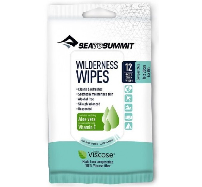 Удобные влажные салфетки Sea To Summit Wilderness Wipes Compact X12 - идеальное решение для путешествий!