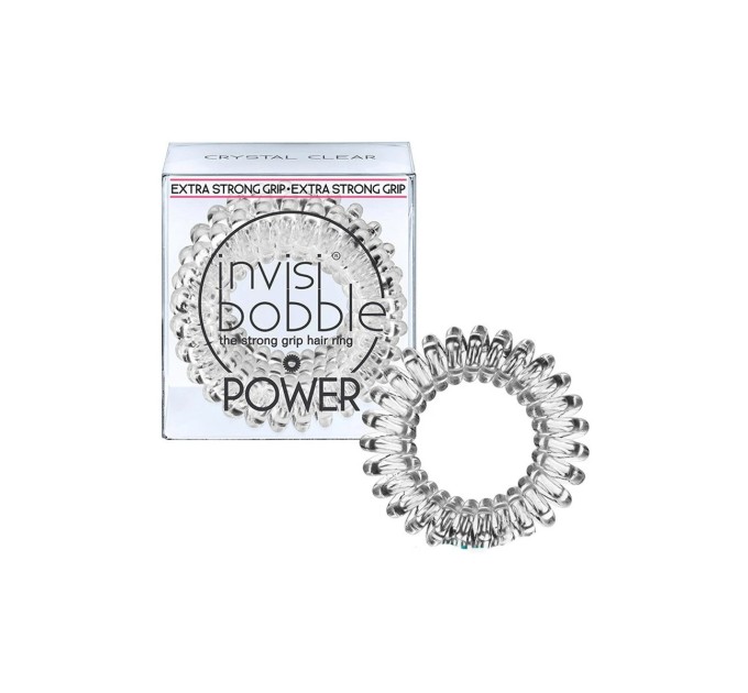 Новые Invisibobble POWER Crystal Clear - тройной набор резинок-браслетов для волос