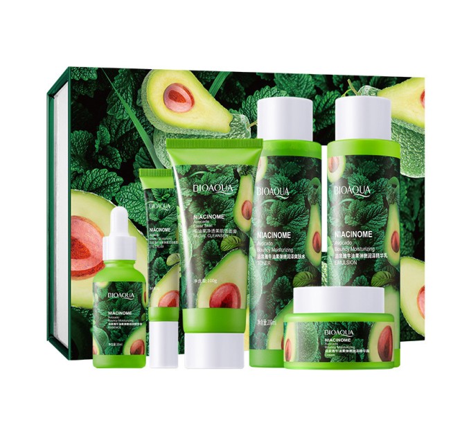 H1: Набор Bioaqua Niacinome Avocado Elasticity Moisturizing 6 в 1 - идеальный уход за лицом