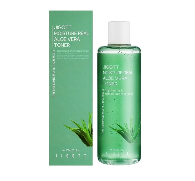 Тонер для лица Jigott Aloe Moisture Real Aloe Vera Toner 300 мл (8809541282508)