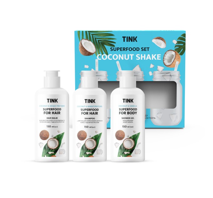 Укрепите свое здоровье с набором Superfood Set Coconut Shake Tink 450 мл