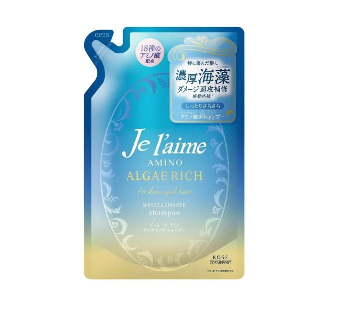 Уникальный увлажняющий шампунь JE L`AIME AMINO ALGEA RICH SHAMPOO (Moist Smooth) Kose Cosmeport - забота и сияние в каждой капле!