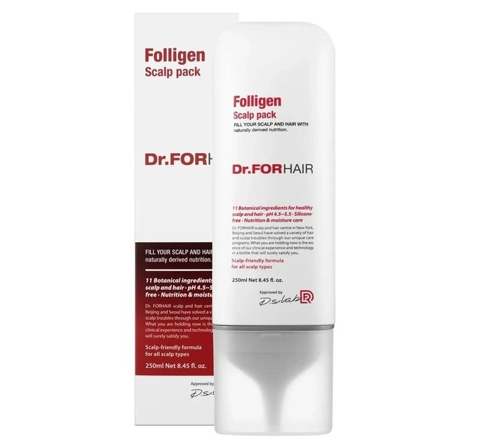 Оздоровительная маска Dr.FORHAIR Folligen Scalp Pack 250 мл: эффективное решение для здоровья кожи головы