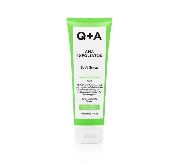 Q+A AHA Exfoliator Body Scrub: Отшелушивание тела с AHA кислотами