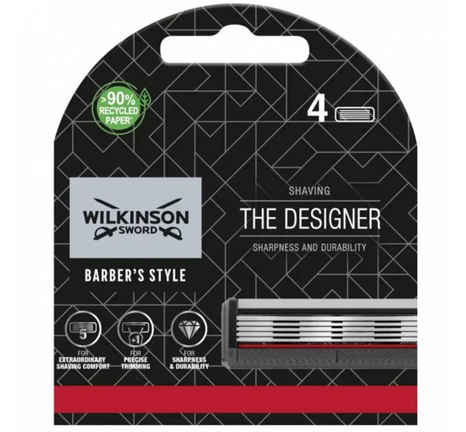 Ідеальний стиль з верстатом для гоління та касетами Wilkinson Sword Barber's Style The Designer