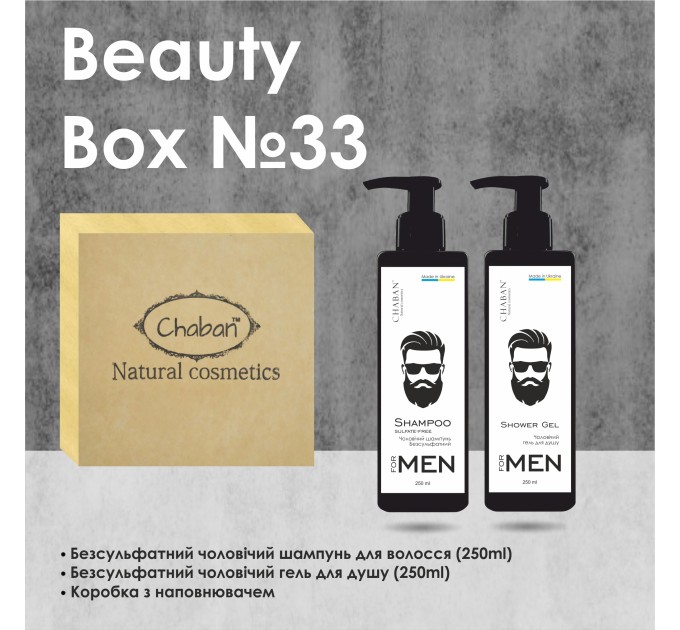 Подарунковий набір Chaban Natural Cosmetics Beauty Box Chaban For Men №33: чиста мужність