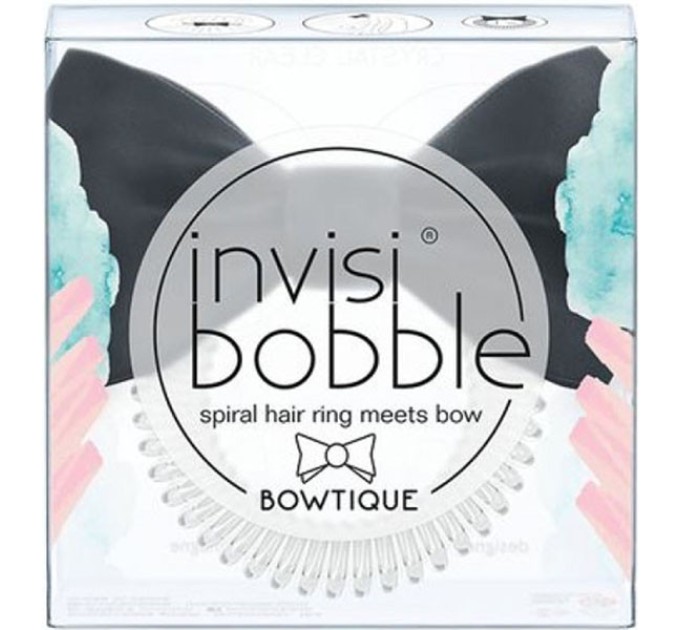 Резинка-браслет invisibobble BOWTIQUE True Black для волос.