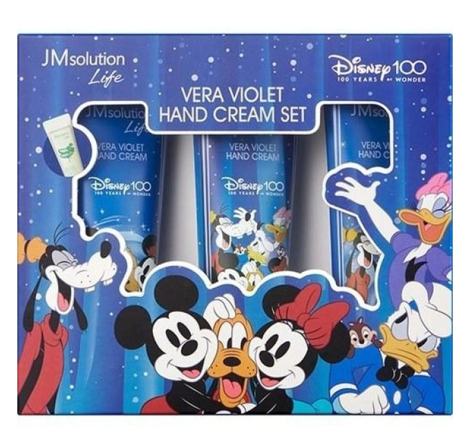 Нежное увлажнение: Набор кремов для рук JMsolution Life Vera Violet Hand Cream Set Disney100 с алоэ экстрактом, 3х50 мл