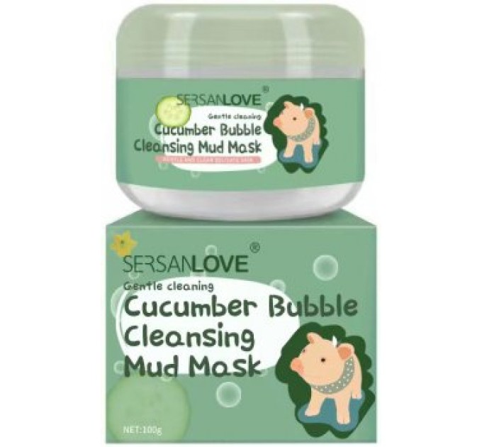 SERSANLOVE Bubble Mask Cleansing Mud с огурцом: эффективная маска для лица в 100 граммах